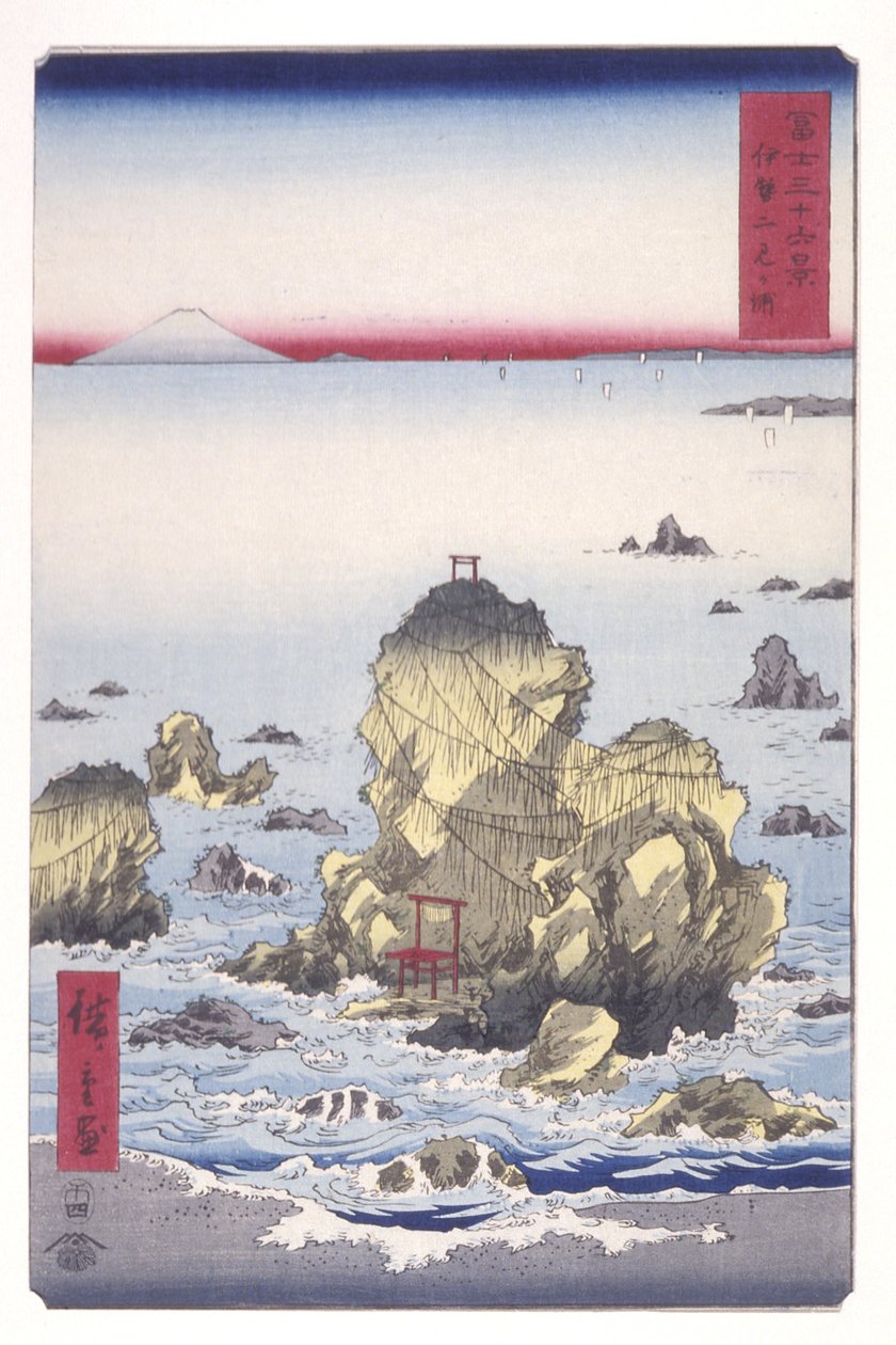 Futami Bay In Ise (Ise Futamigaura) (colour woodblock print) alkotó: Ando or Utagawa Hiroshige