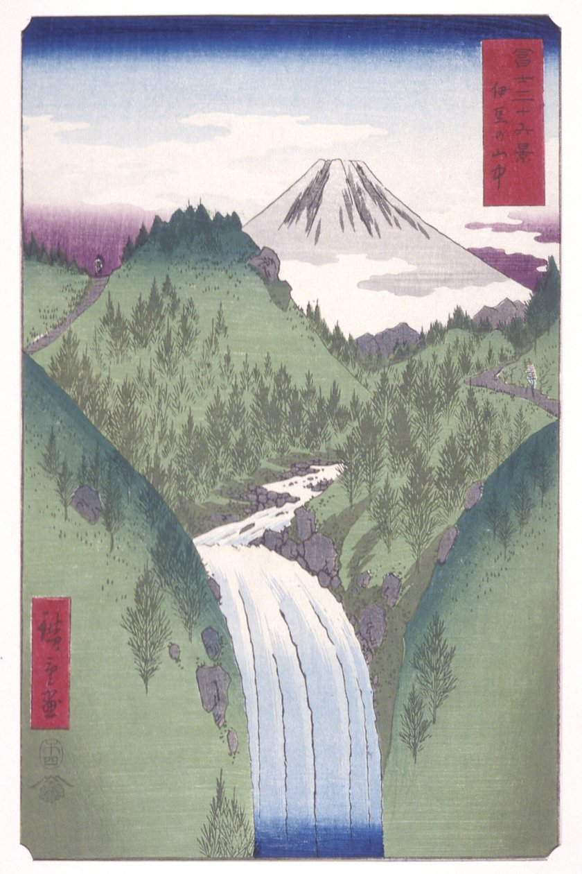 In The Mountains Of Izu (Izu No Sanch?) (színes fatömbnyomat) alkotó: Ando or Utagawa Hiroshige