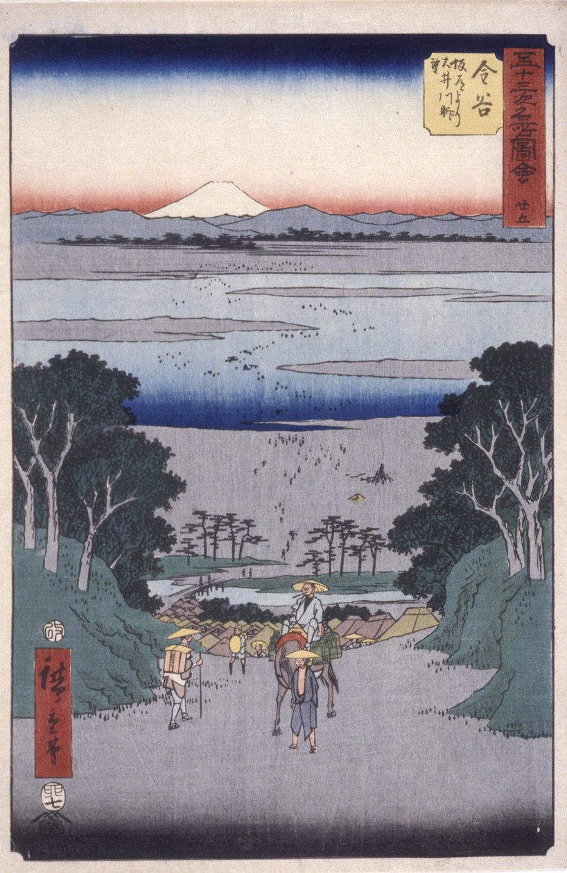 Kanaya (színes fatömbnyomat) alkotó: Ando or Utagawa Hiroshige
