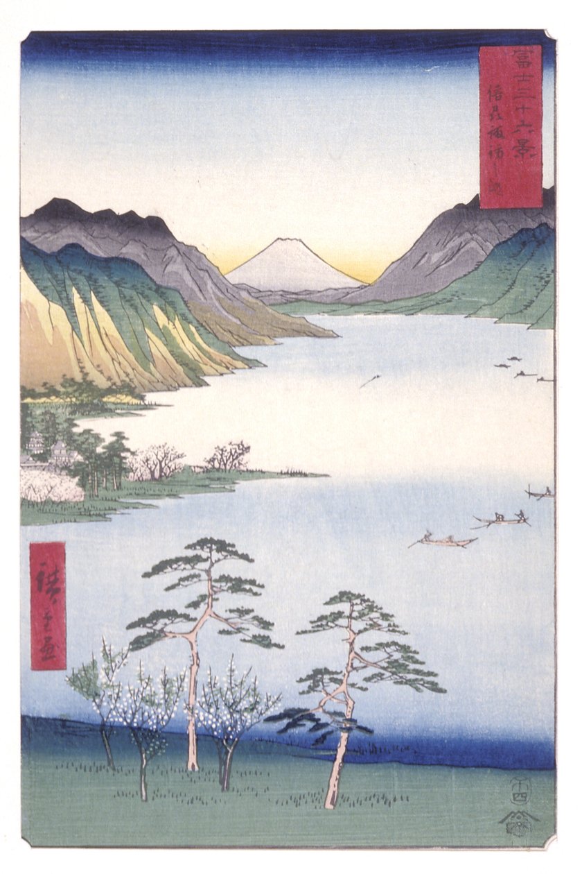 Shinano Shinano P Lovinse (Shinano Suwa gyermeke) alkotó: Ando or Utagawa Hiroshige
