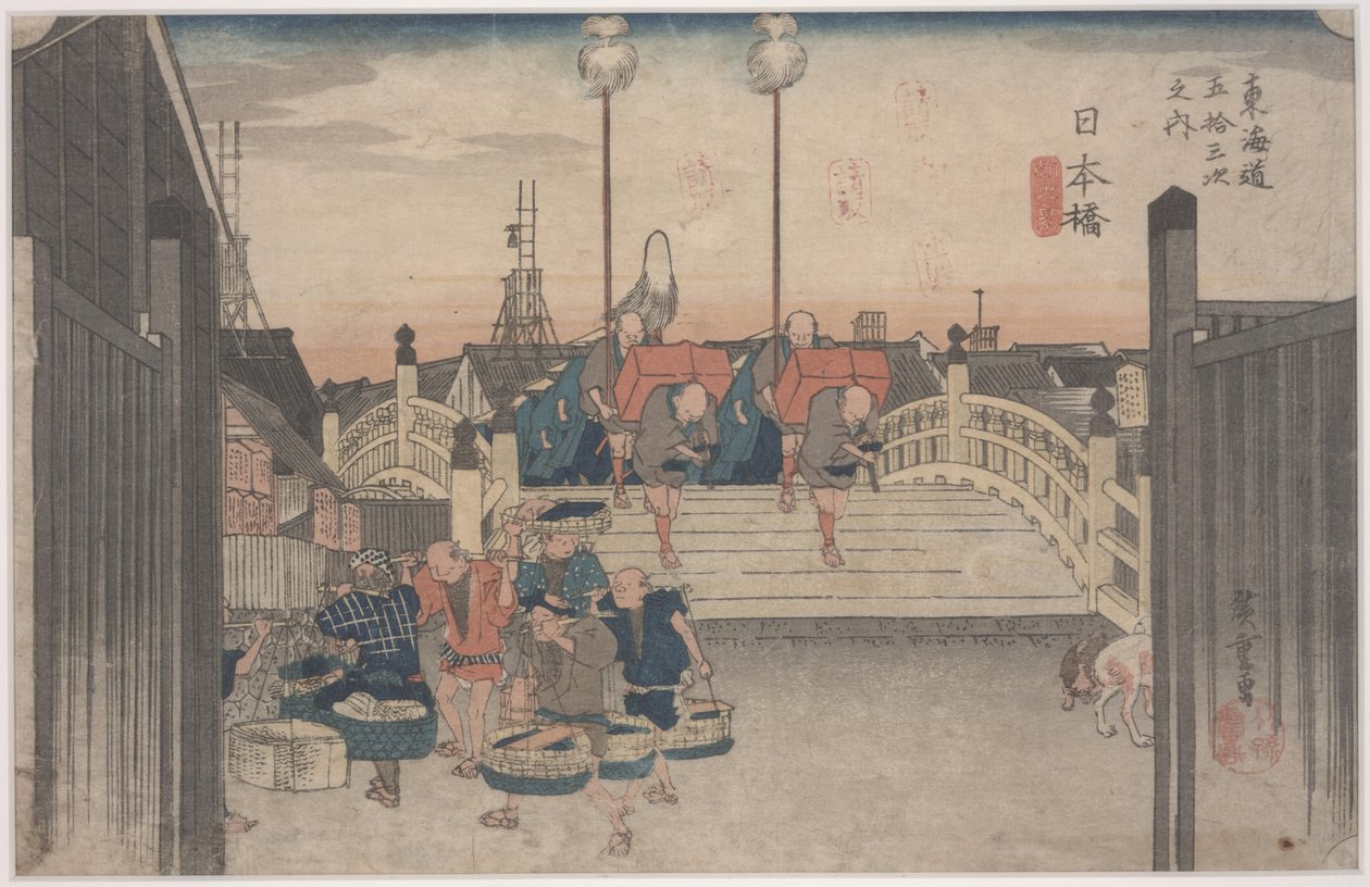 Reggeli jelenet alkotó: Ando or Utagawa Hiroshige