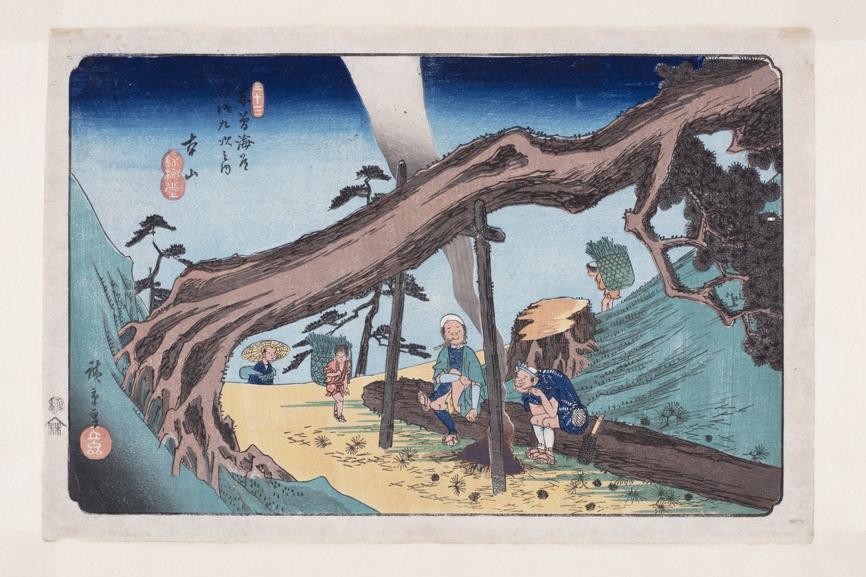 No. 33, Motoyama (színes fatömbnyomat) alkotó: Ando or Utagawa Hiroshige