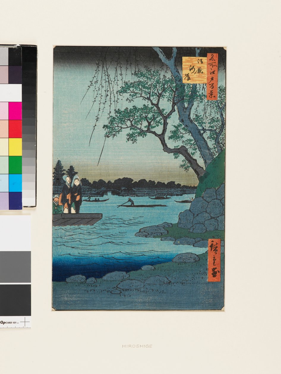Onmaya folyó partja alkotó: Ando or Utagawa Hiroshige