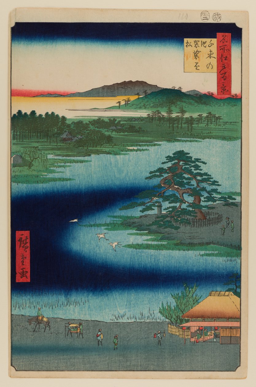 Ruha-fenyő, Senzoku tó alkotó: Ando or Utagawa Hiroshige