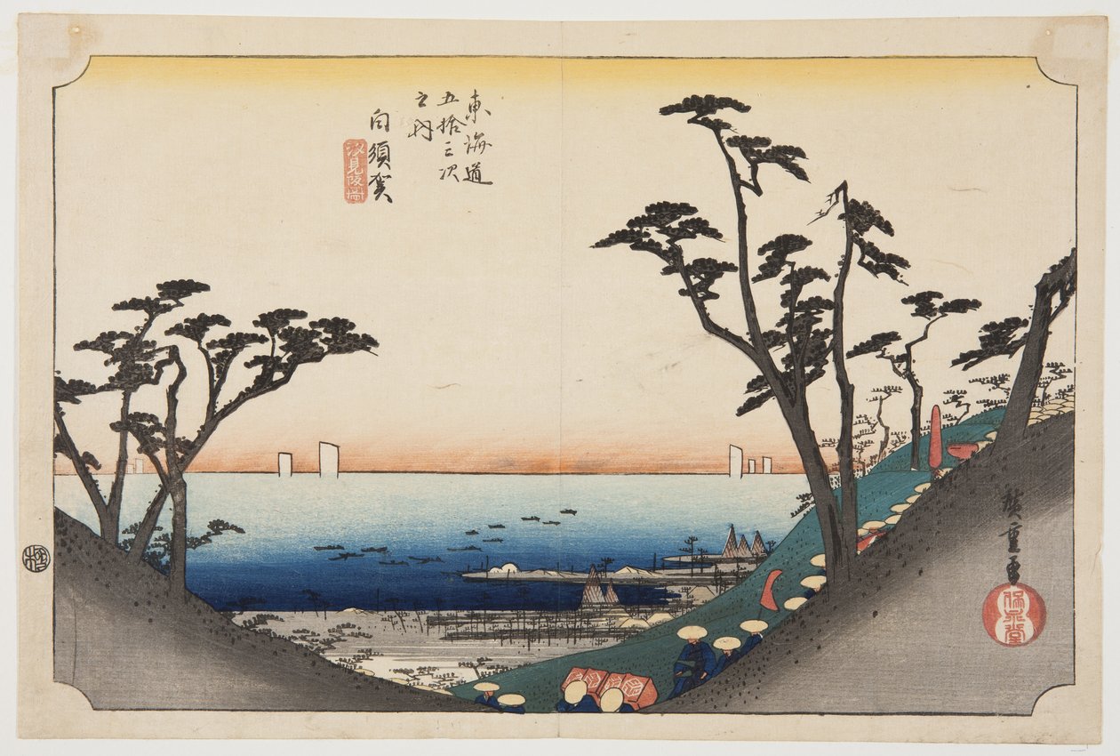 Shirasuka: ゔ ゔ w of Shiomizaka (Shirasuka, Shiomizakazu) alkotó: Ando or Utagawa Hiroshige
