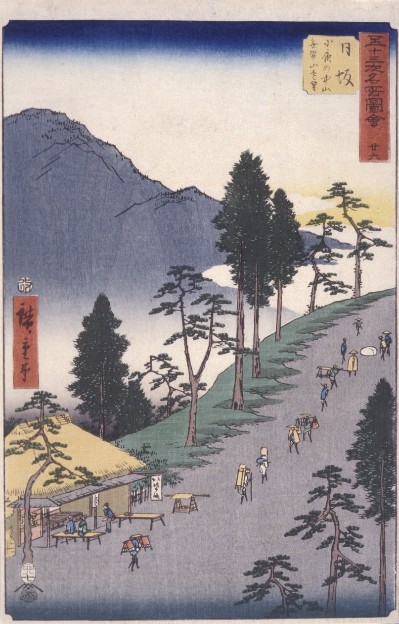 Station 26, Nissaka (színes fatömbnyomat) alkotó: Ando or Utagawa Hiroshige