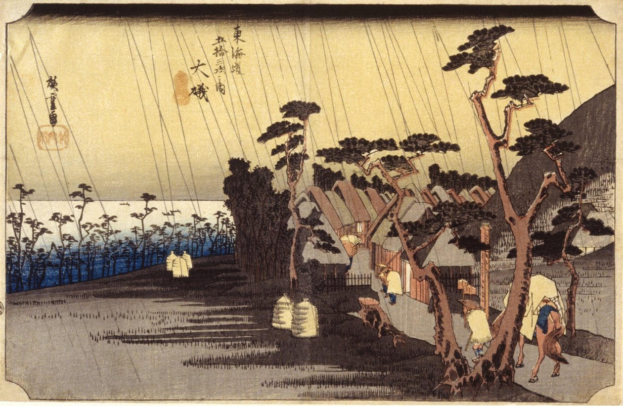 Station 9, Oiso (fatömbnyomat) alkotó: Ando or Utagawa Hiroshige