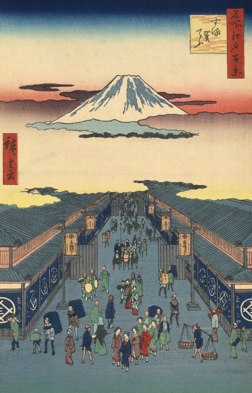 Suruga – Írta: St Reet, én pedig Hiroshige Relief alkotó: Ando or Utagawa Hiroshige