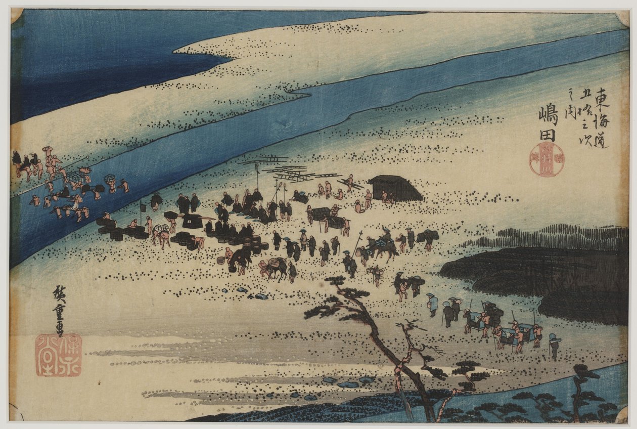 Suruga verzió k a te hey ri ver alkotó: Ando or Utagawa Hiroshige