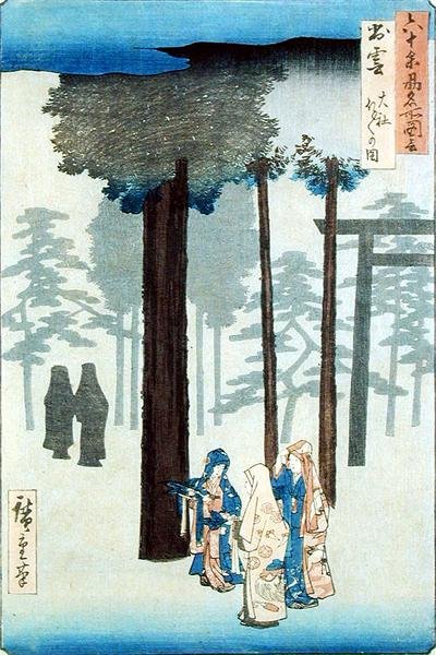 Taisha, Izumo tartomány (fatömbnyomat) alkotó: Ando or Utagawa Hiroshige
