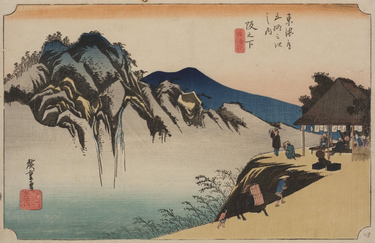 Kilátás a Fudesute-hegyre alkotó: Ando or Utagawa Hiroshige