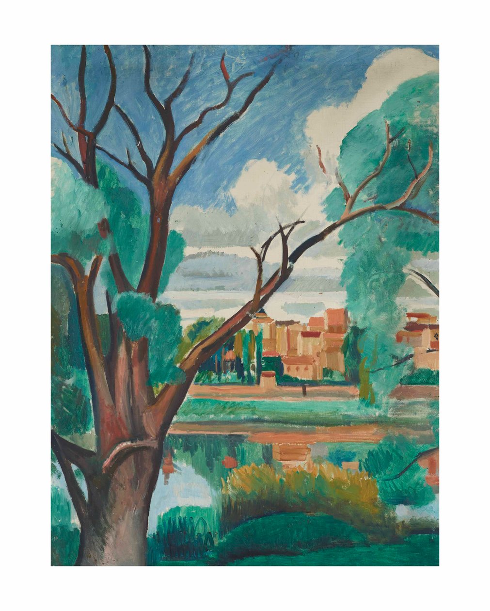 A Szajna partja Carrières-sur-Seine-nél alkotó: Andre Derain