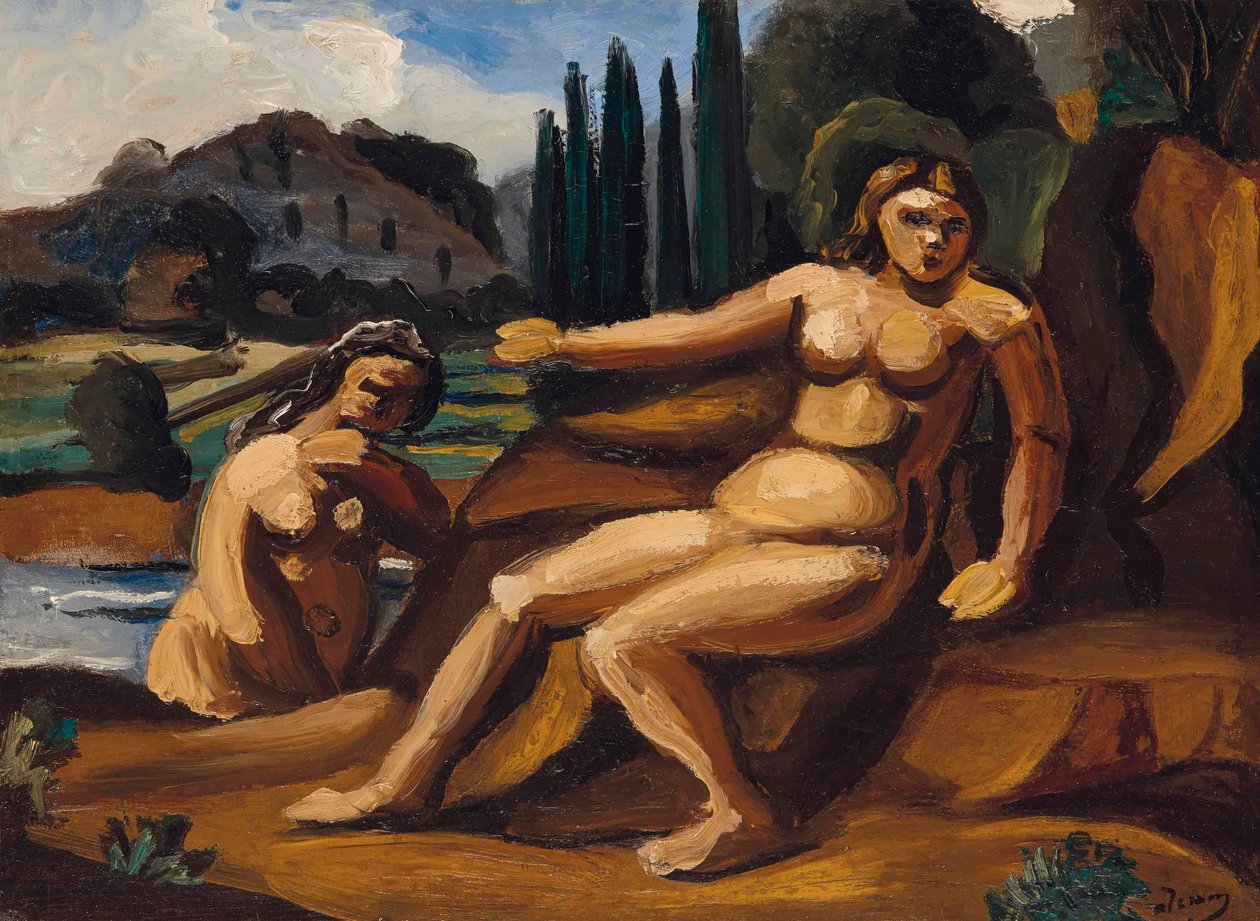 KÉT FÜRDŐZŐ EGY TÁJBAN alkotó: Andre Derain