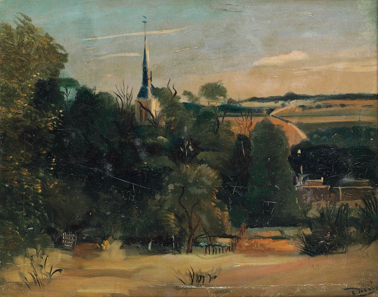 Donnemarie-en-Montois látképe alkotó: Andre Derain
