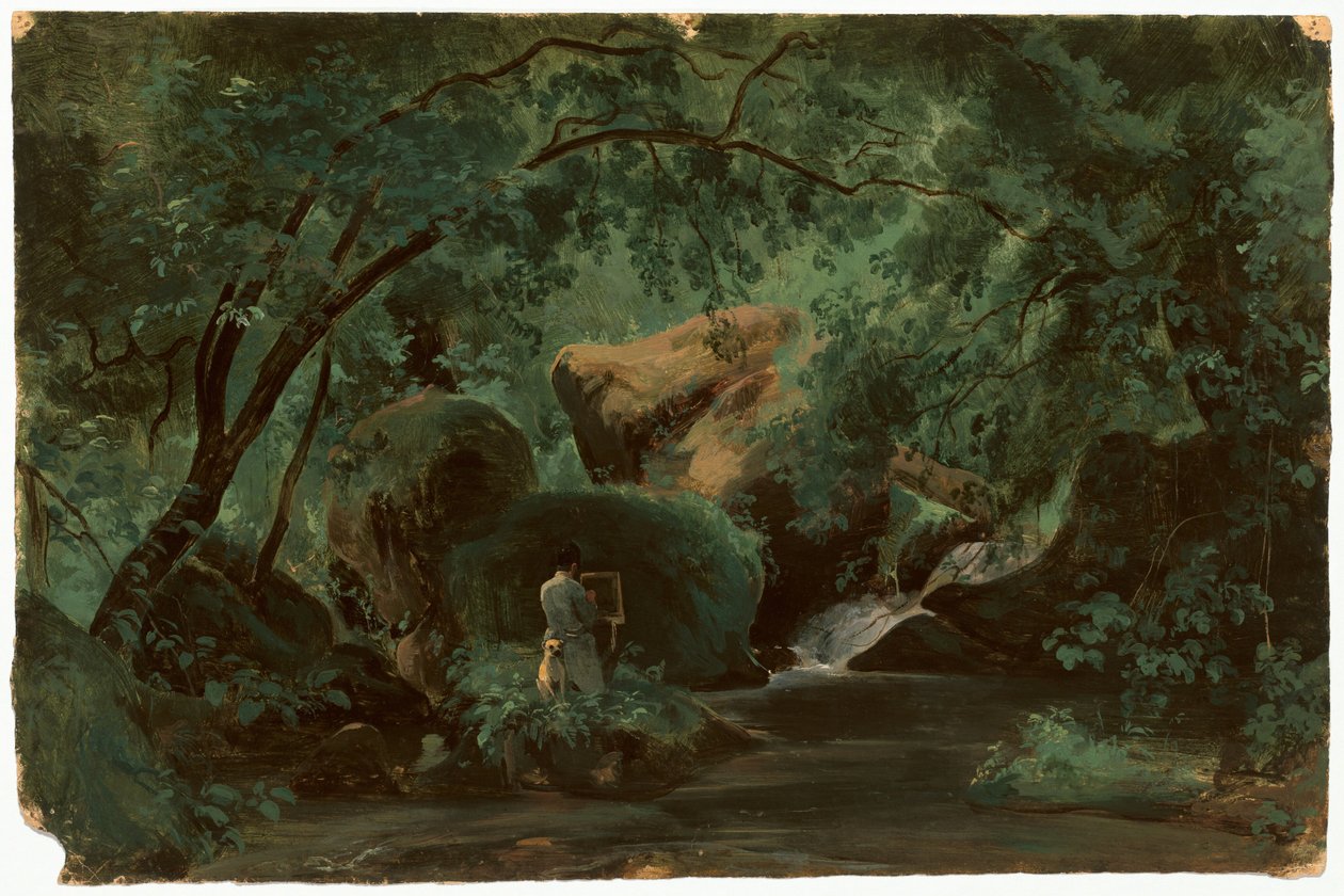 Erdőbelső festővel, Civita Castellana, 18251830. alkotó: André Giroux
