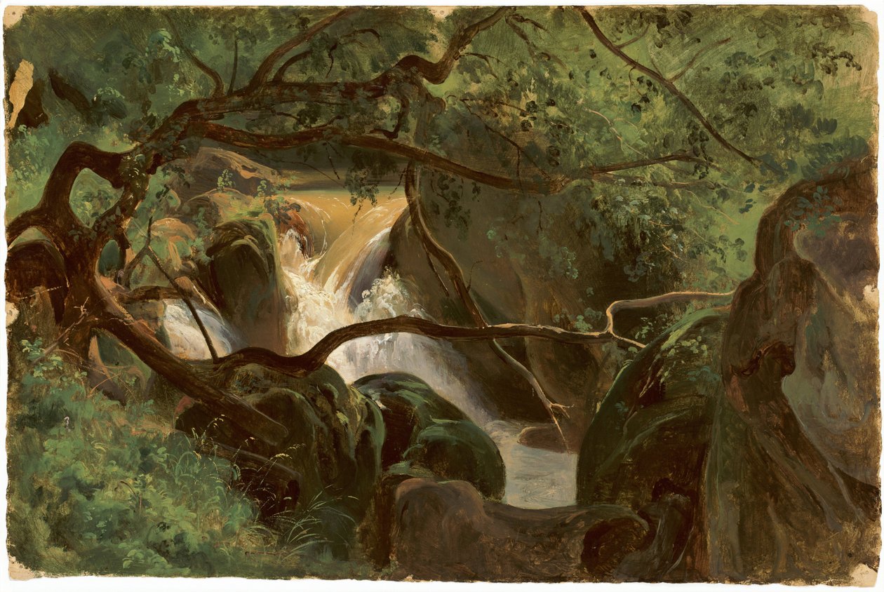 Erdő belső vízeséssel, Papigno, 18251830. alkotó: André Giroux