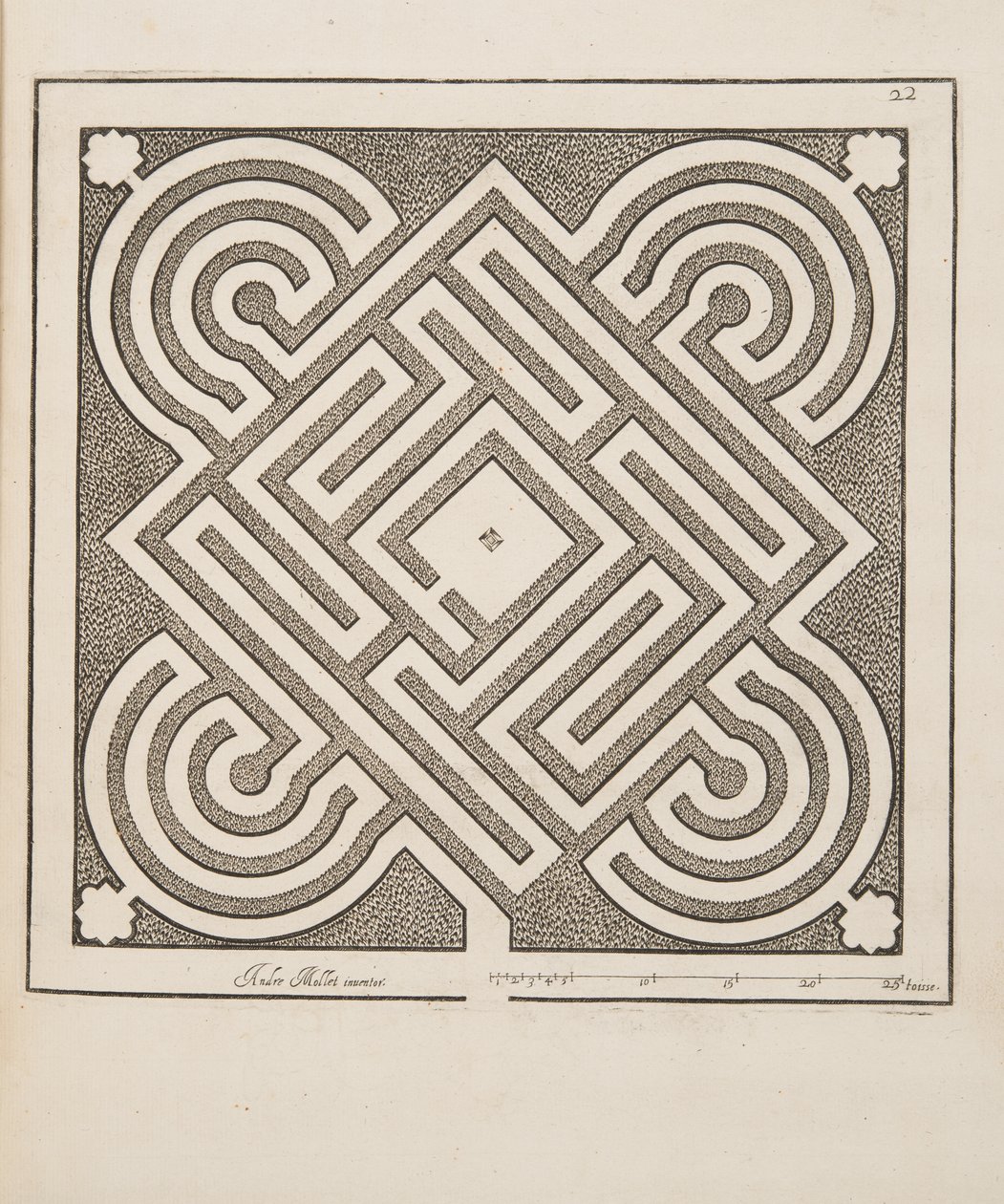 Design for Parterre, Theater des Plans et Jardinages, Pub.1652 (metszet) alkotó: André Mollet