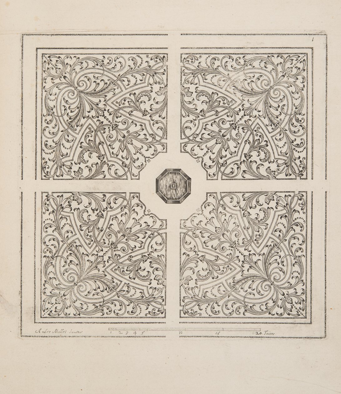 Design for Parterre, Theater des Plans et Jardinages, Pub.1652 (metszet) alkotó: André Mollet
