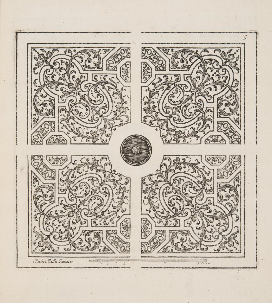 Design for Parterre, Theater des Plans et Jardinages, Pub.1652 (metszet) alkotó: André Mollet
