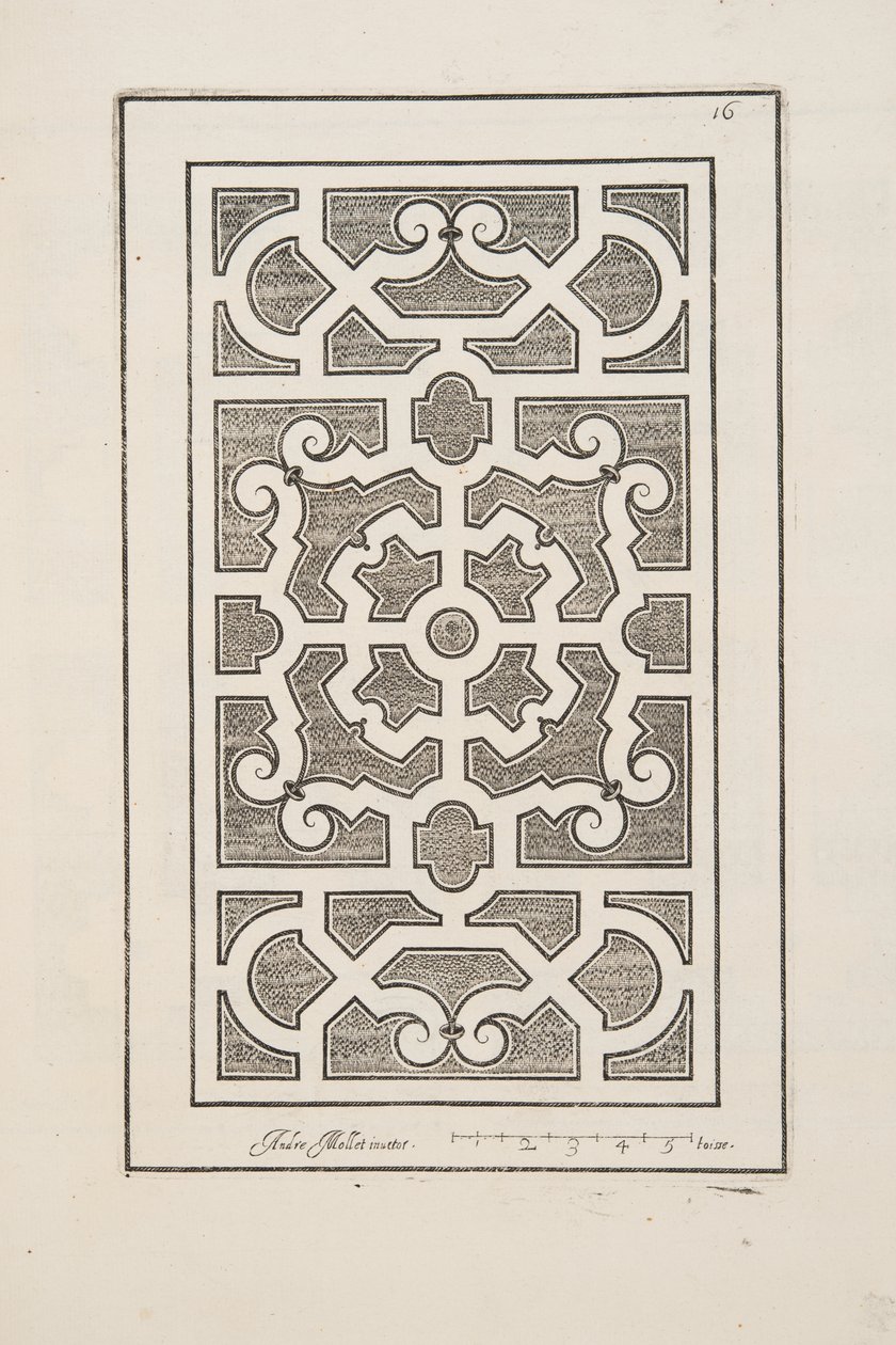 Design for Parterre, Theater des Plans et Jardinages, Pub.1652 (metszet) alkotó: André Mollet