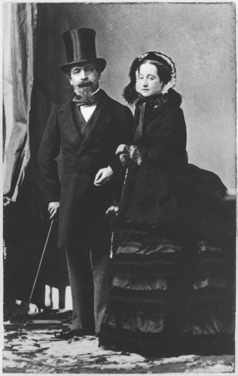 III. Napóleon császár és Eugenie császárné, 1865 körül (szépia fénykép) alkotó: Andre Adolphe Eugene Disderi