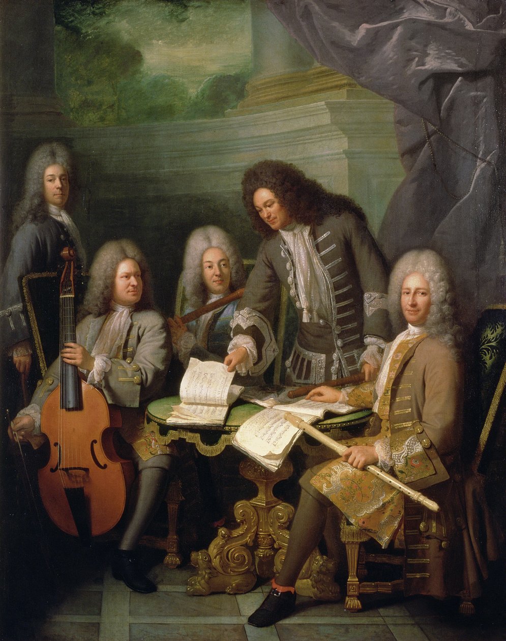 La Barre és más zenészek, 1710 körül alkotó: Andre Bouys