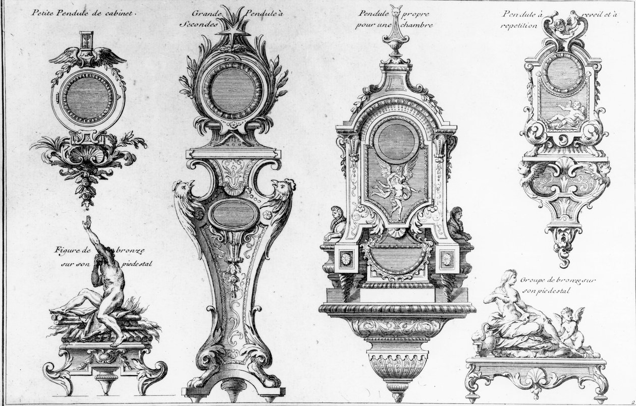André-Charles Boulle óratokai és talapzatai, Pierre-Jean Mariette nyomatai alkotó: Andre Charles Boulle