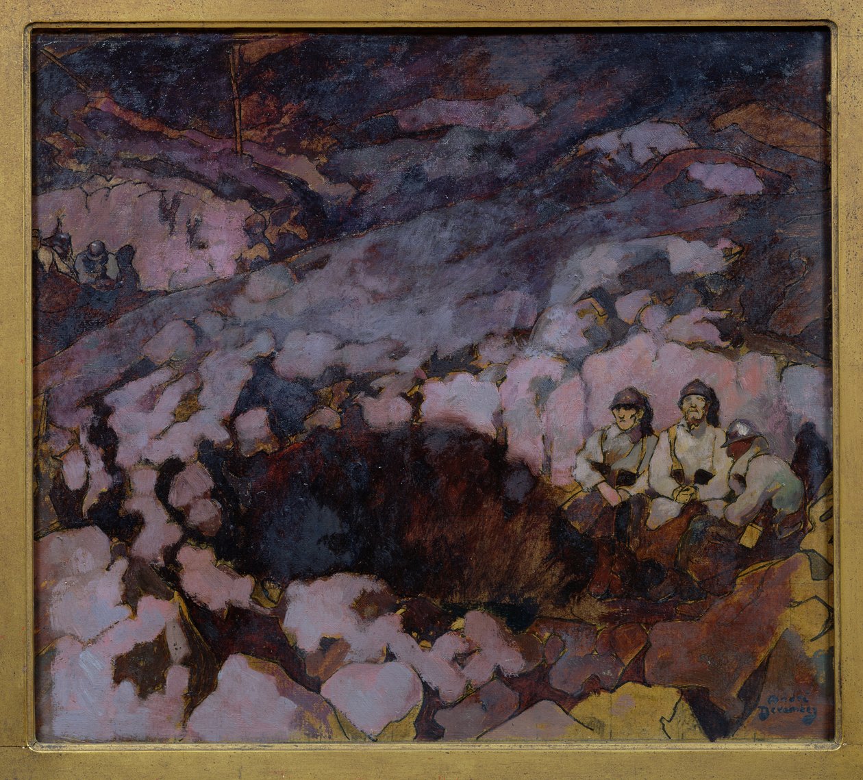 Egy árok, a "Halottakra emlékezve" című triptichon jobb oldali táblája, 1918 körül (olaj) alkotó: Andre Devambez