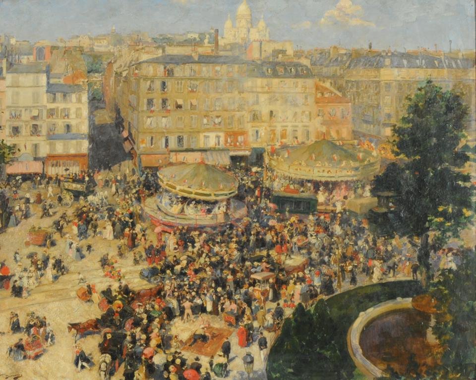 La Place Pigalle július 4 -én a Place Pigalle -n alkotó: Andre Devambez