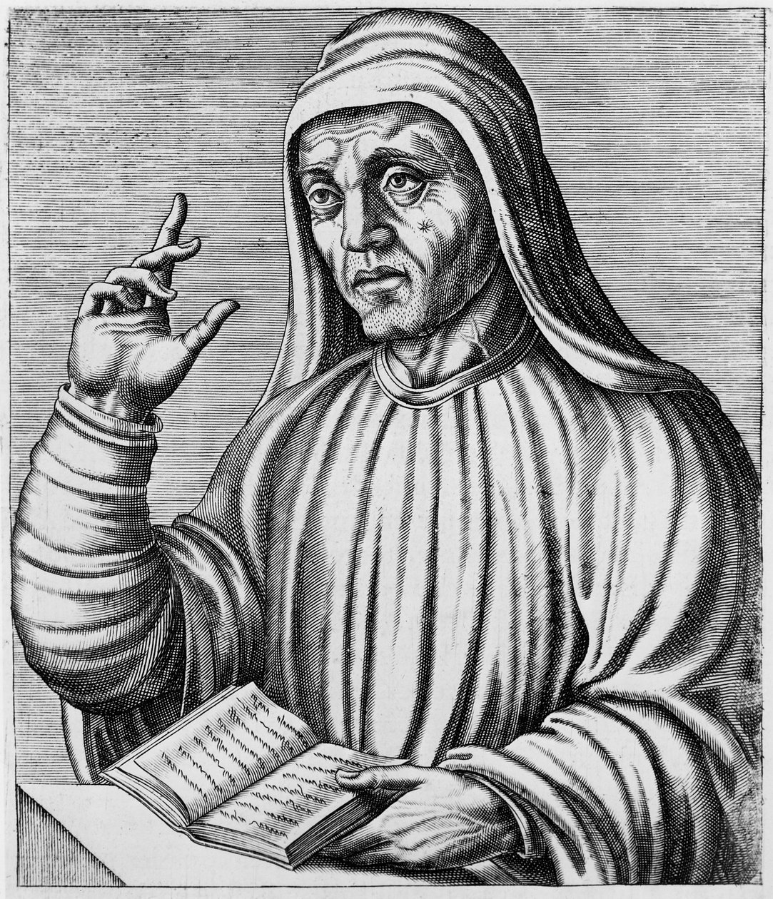 Alcuin of York, Andre Thevet „Les Vrais Pourtraits et vies des hommes illustres” című művéből, 1584 alkotó: Andre Thevet