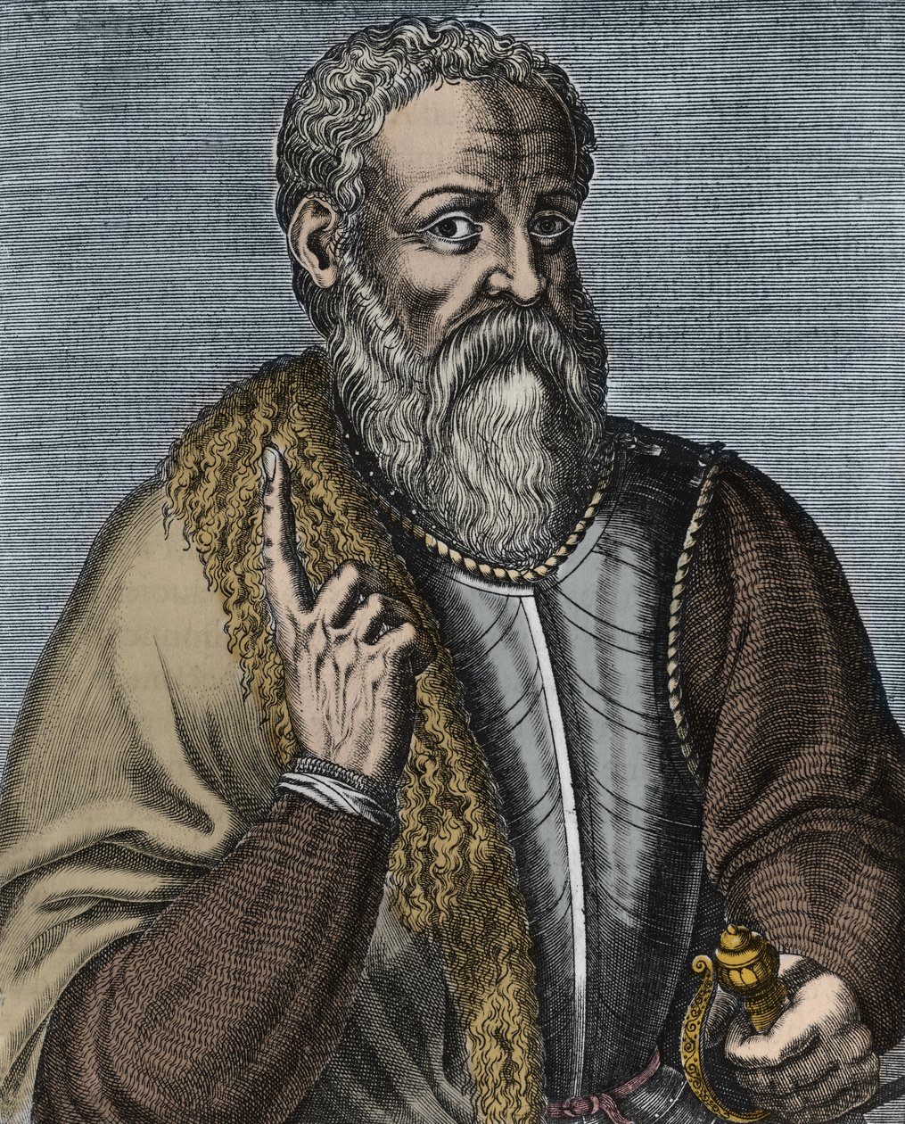Hernando Cortez vagy Cortes (1485-1547) spanyol hódító metszet Andre Thevet (1516-1590) nyomán - Hernan (ou Hernando) Cortes vagy Fernand Cortez (1485-1547) konkvisztádor portréja alkotó: Andre (after) Thevet