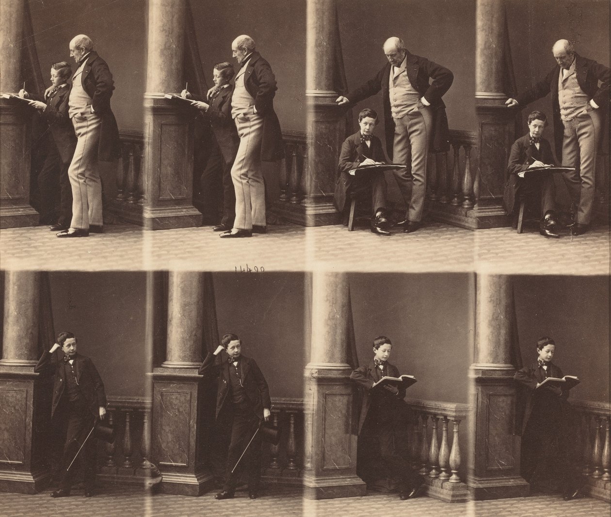 Monsieur Jadin és fia, 1860 körül (fotó) alkotó: Andre Adolphe Eugene Disderi