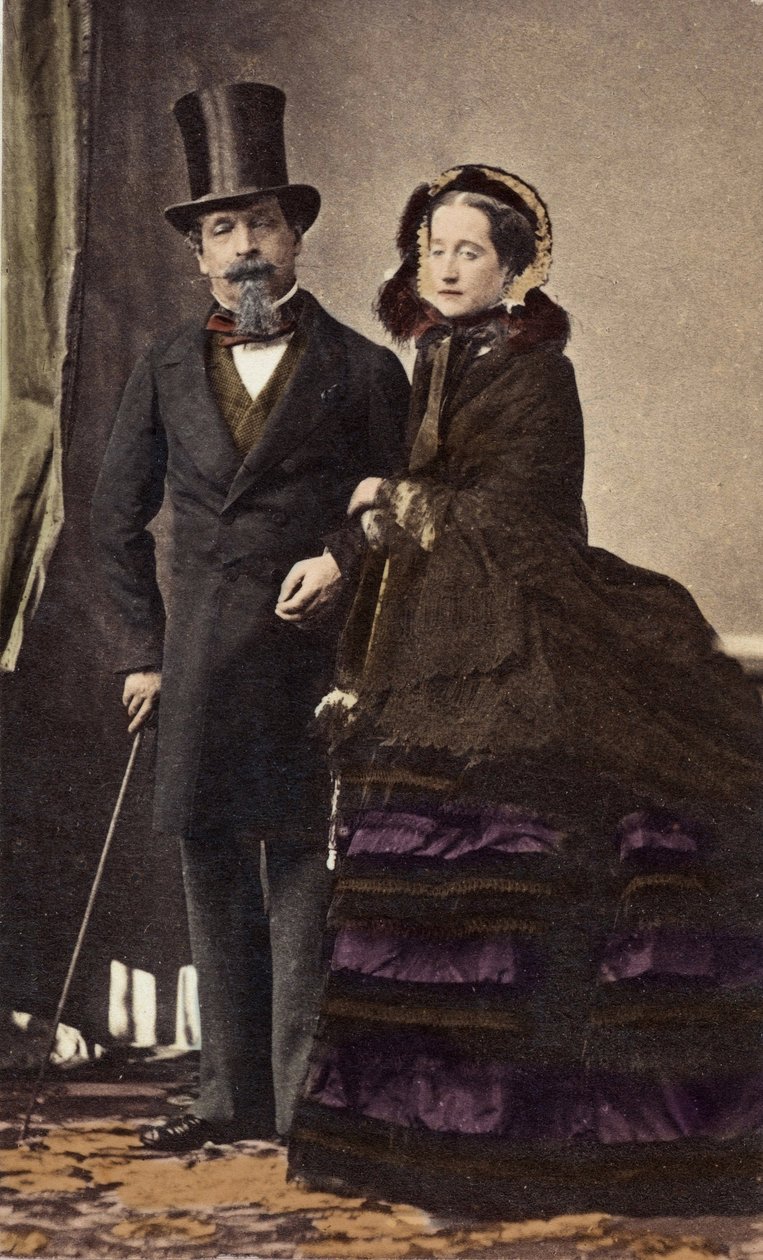 III. Napóleon és Eugenie császárné Disderitől (1819-1889) - 1865 körül - Digitális színezés alkotó: Andre Adolphe Eugene Disderi