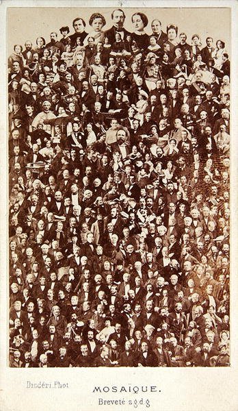 A Második Birodalom személyiségei, 1860 körül (szépia fotómontázs) alkotó: Andre Adolphe Eugene Disderi