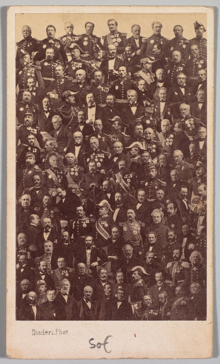 Névtelen francia katonai hősök és politikai vezetők, 1860-as évek közepe. alkotó: Andre Adolphe Eugene Disderi