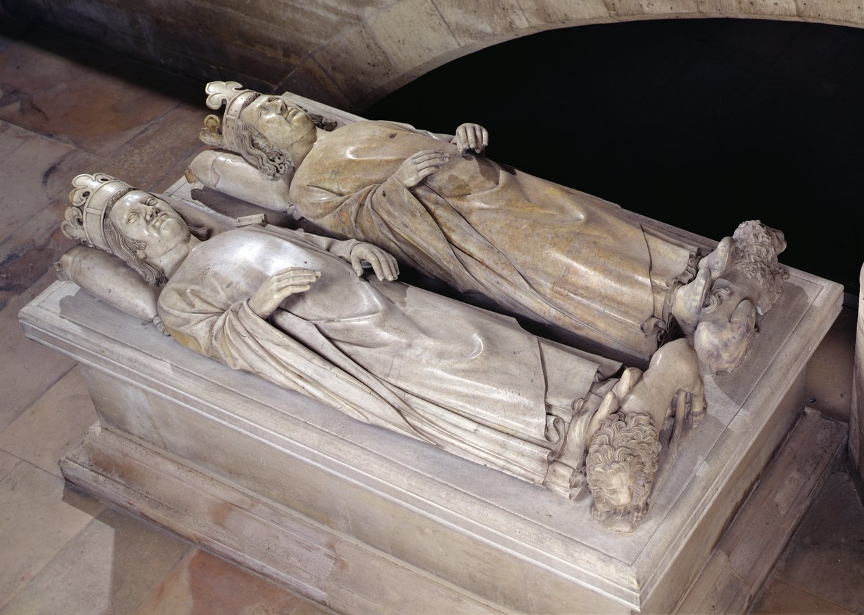 Philippe VI (1293-1350) de Valois és Jean II (1319-64) Le Bon (márvány) képmásai alkotó: Andre Beauneveu