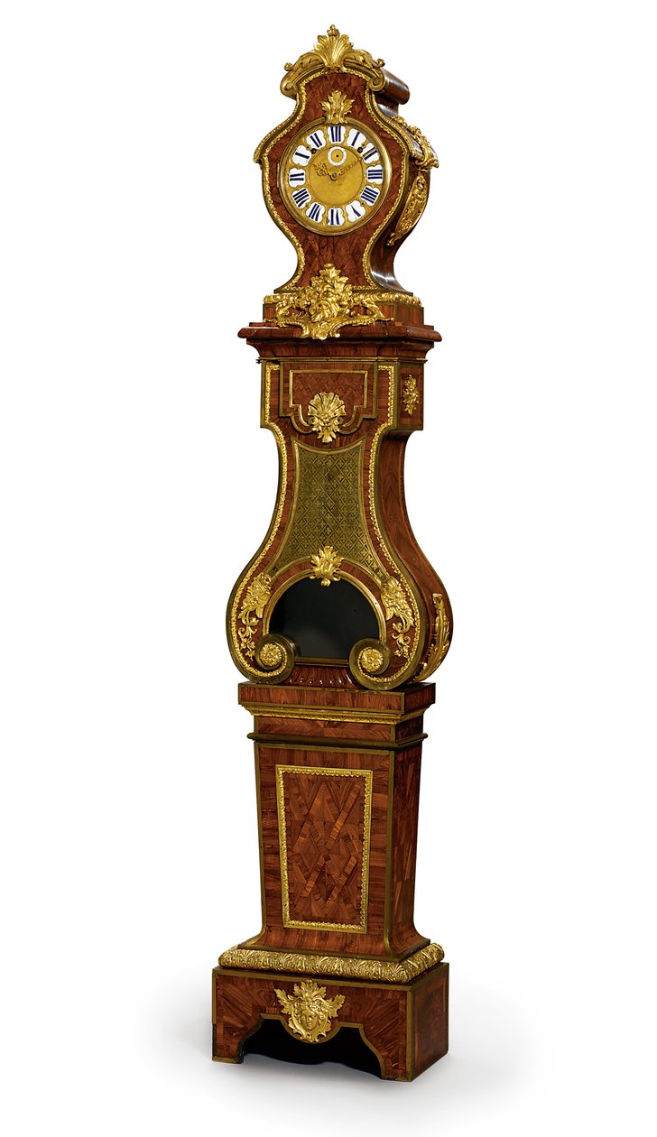 Regence negyed feltűnő regulátor, Thuret tétele, 1720 körül (ormolu-ra szerelve, Boulle sárgaréz berakású, kékre színezett kürt és királyfa) (lásd még: 469018) alkotó: Andre Charles (attr. to) Boulle