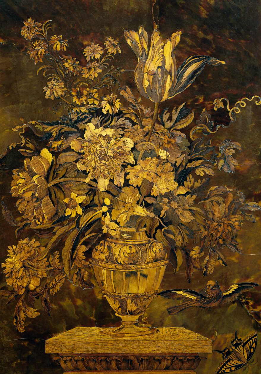 Intarziás berakás ébenfa szekrényajtón, Andre-Charles Boulle (1642-1732), Franciaország alkotó: Andre Charles Boulle