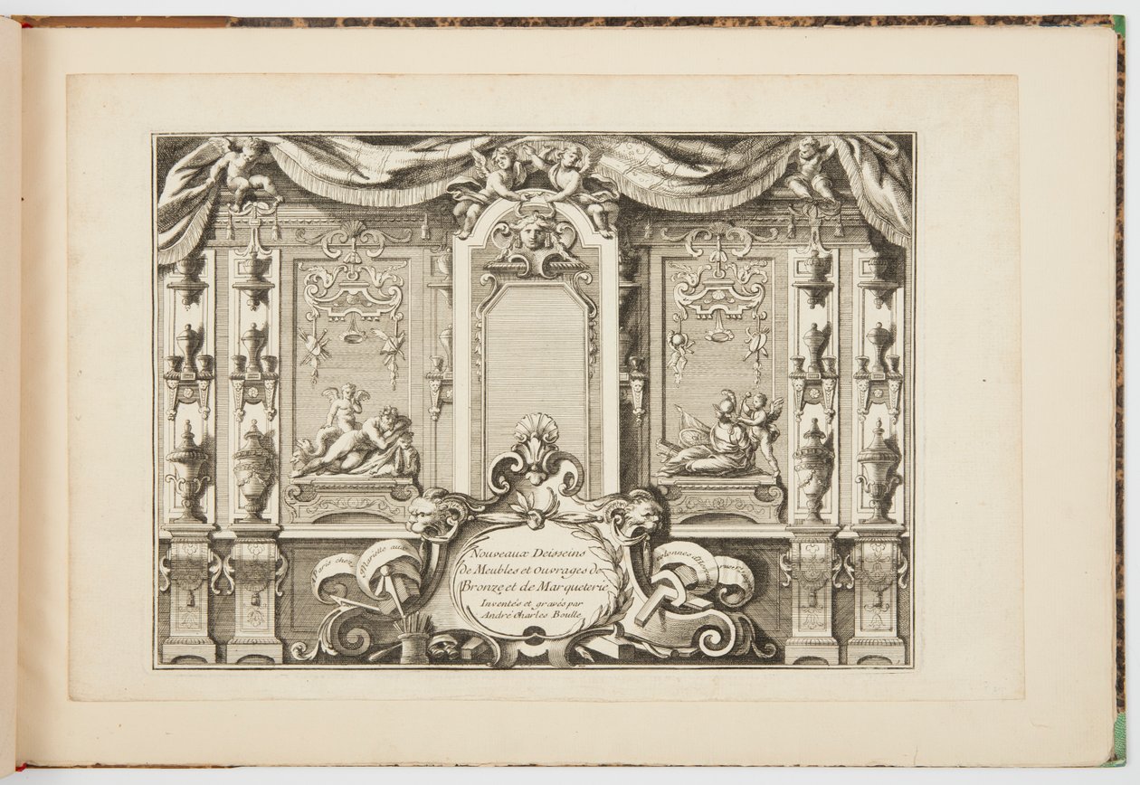 Új bútorok és bronz- és intarziatervek alkotó: Andre Charles Boulle
