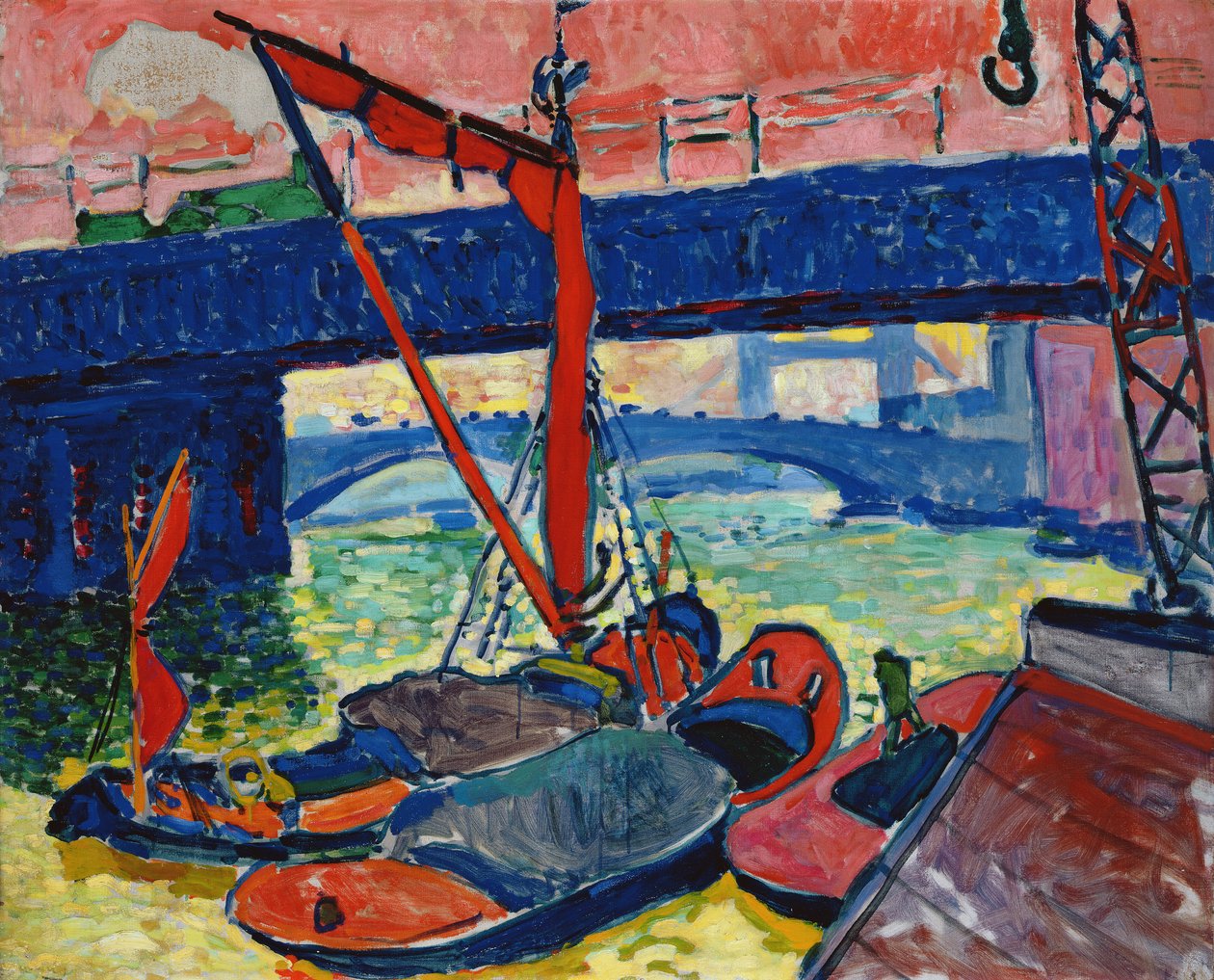 Bárkák a Temzén alkotó: Andre Derain