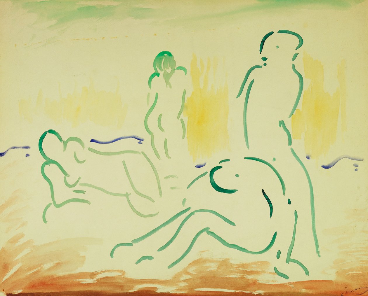 Fürdőzők; Baigneuses alkotó: Andre Derain