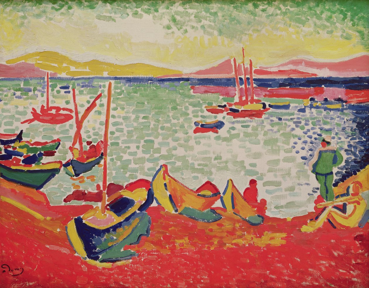 Csónakok a collioure-i kikötőben alkotó: Andre Derain