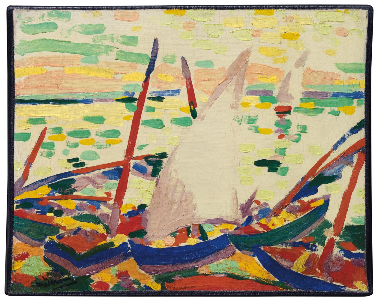 Csónakok a parton Collioure-ban; Bateaux sur la plage a Collioure alkotó: Andre Derain