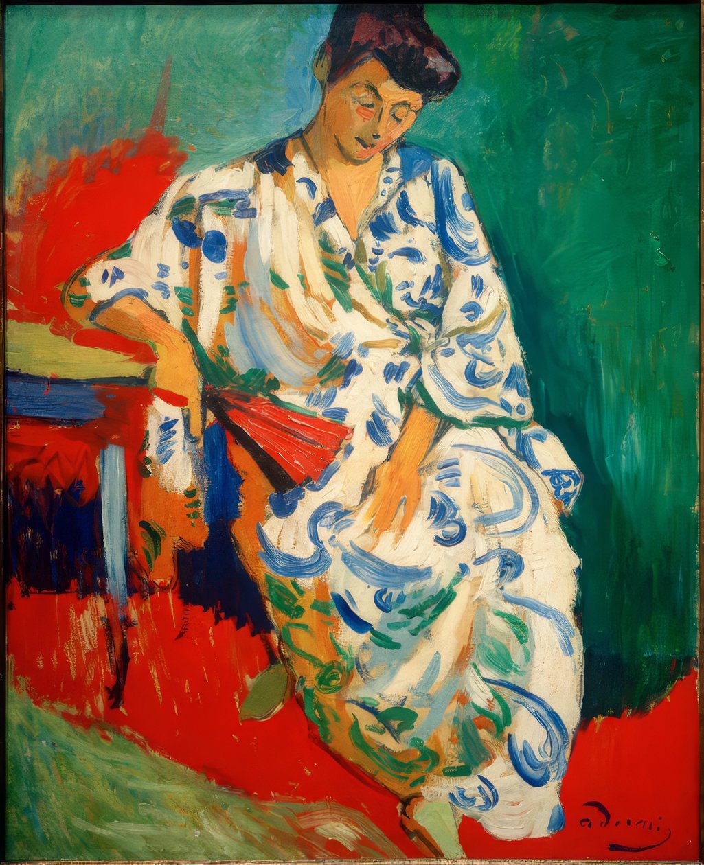 Nő kendővel, Madame Matisse kimonóval alkotó: Andre Derain