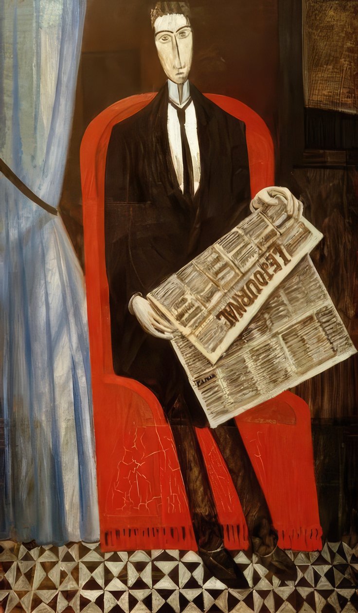 Az újság számára ismeretlen férfi portréja alkotó: Andre Derain