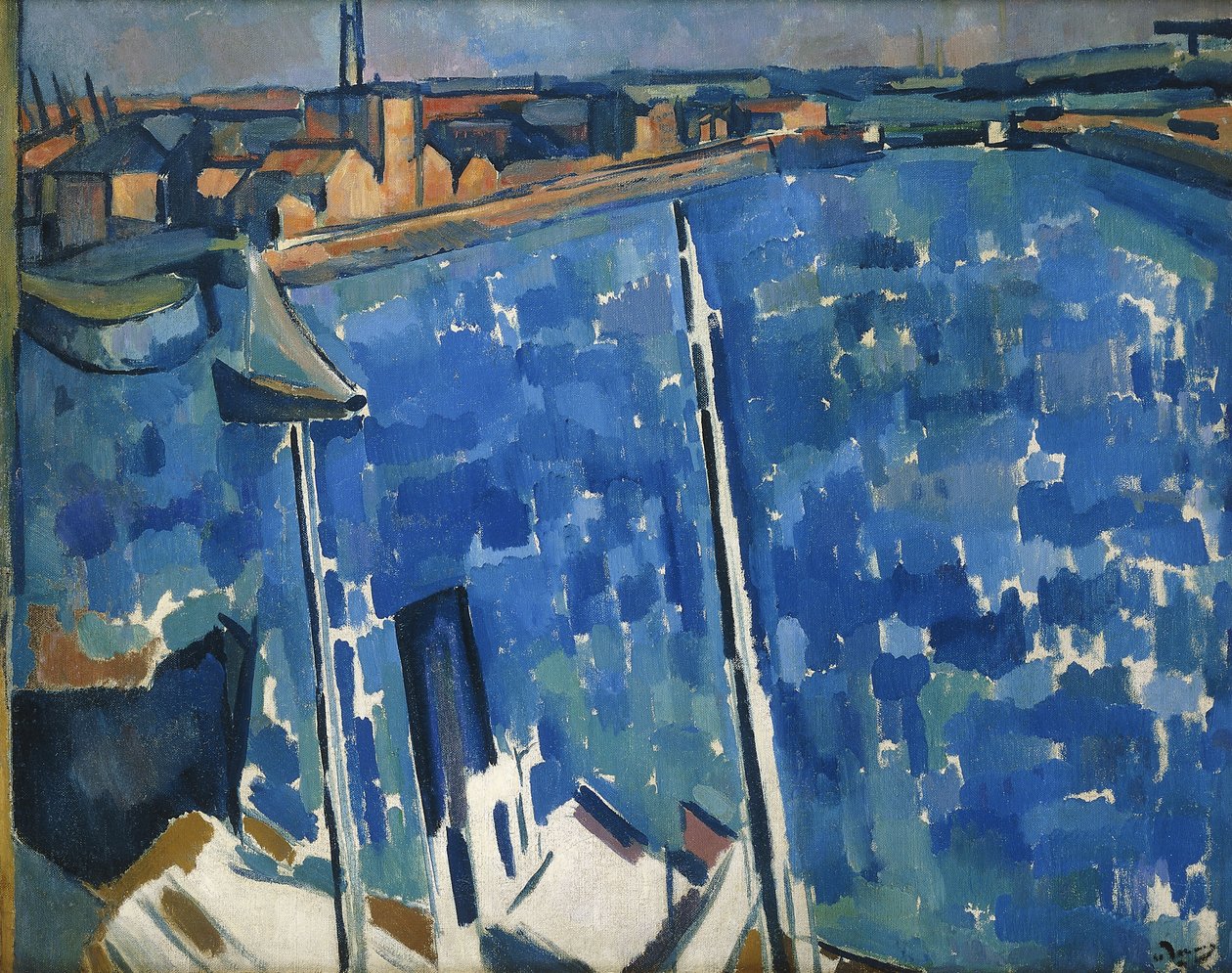 A kikötő; Le Havre, 1906-7 körül (olaj, vászon) alkotó: Andre Derain