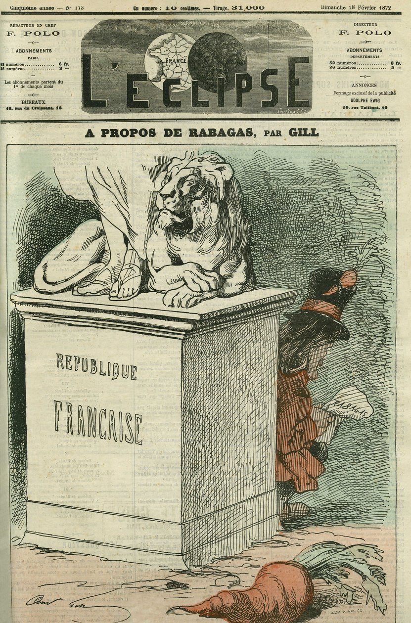Rabagasról, Victorian Sardou (1831-1908) két darabjának felidézése a forradalmi szellemről és az azt megélőkről „Rabagas” és „A sárgarépakirály”-val. Borító a „” L