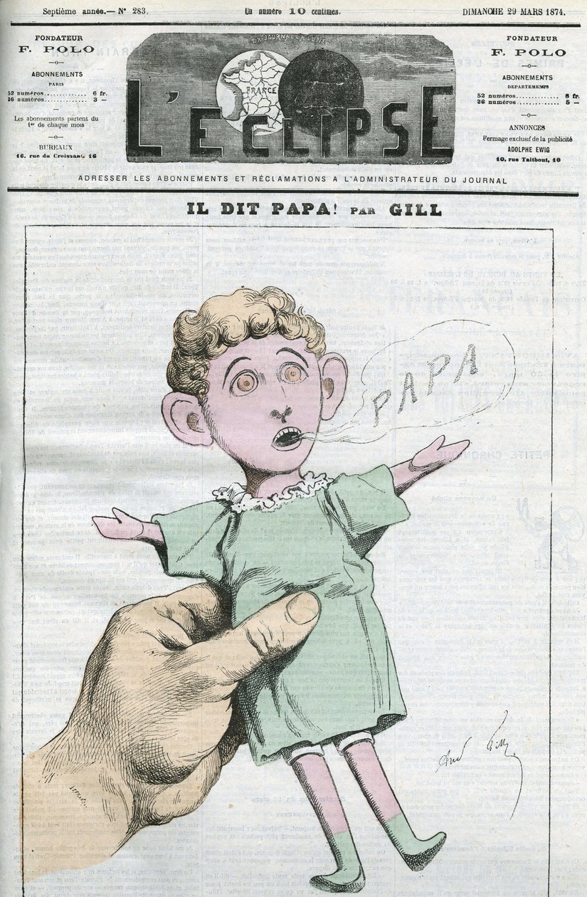 Napóleon Eugene Louis Bonaparte (1856-1879), III. Napóleon fia karikatúrája. Borító a „” L