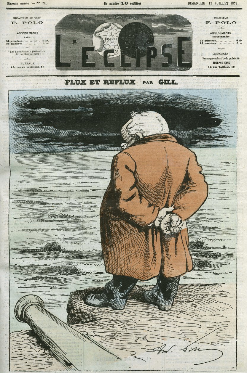 Adolphe Thiers (1797-1877) francia államférfi rajzfilmje. Borító a Gill „” L