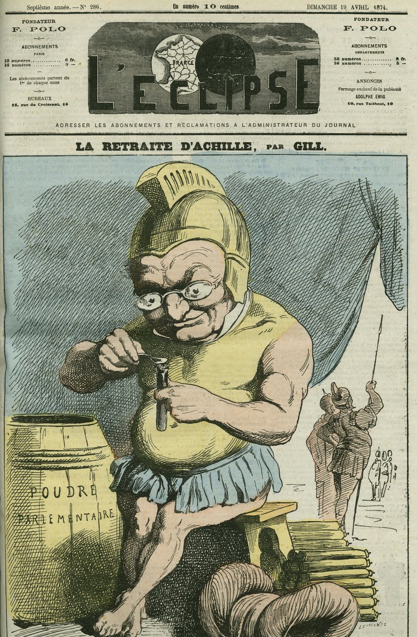 Adolphe Thiers (1797-1877) francia államférfi rajzfilmje. Borító a Gill „” L